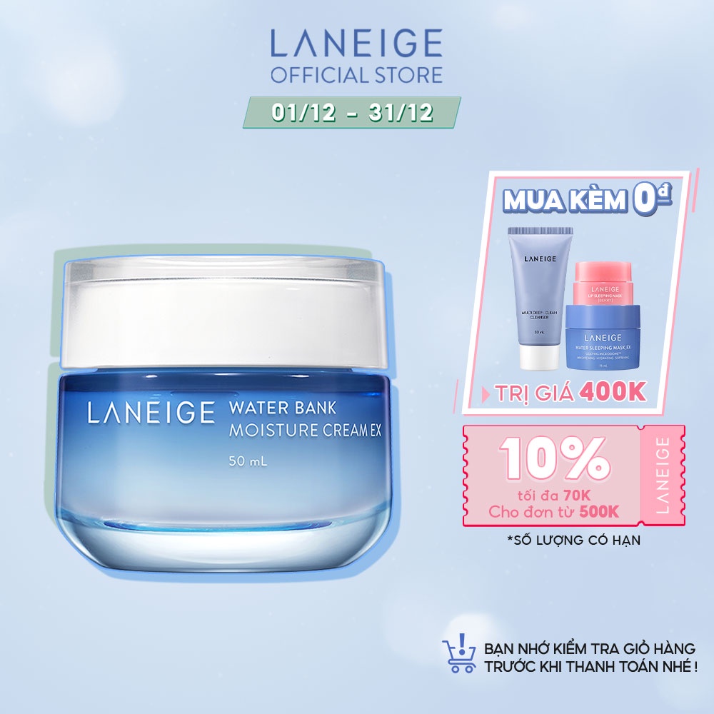 Kem dưỡng ẩm dành cho da thường và da khô Laneige Water Bank Moisture Cream EX 50ml