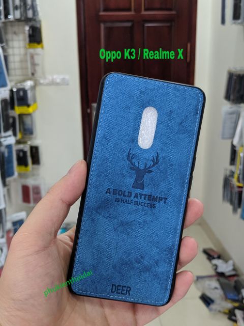 Ốp lưng Oppo K3 / Realme X chống sốc vải đầu hươu thời trang cao cấp