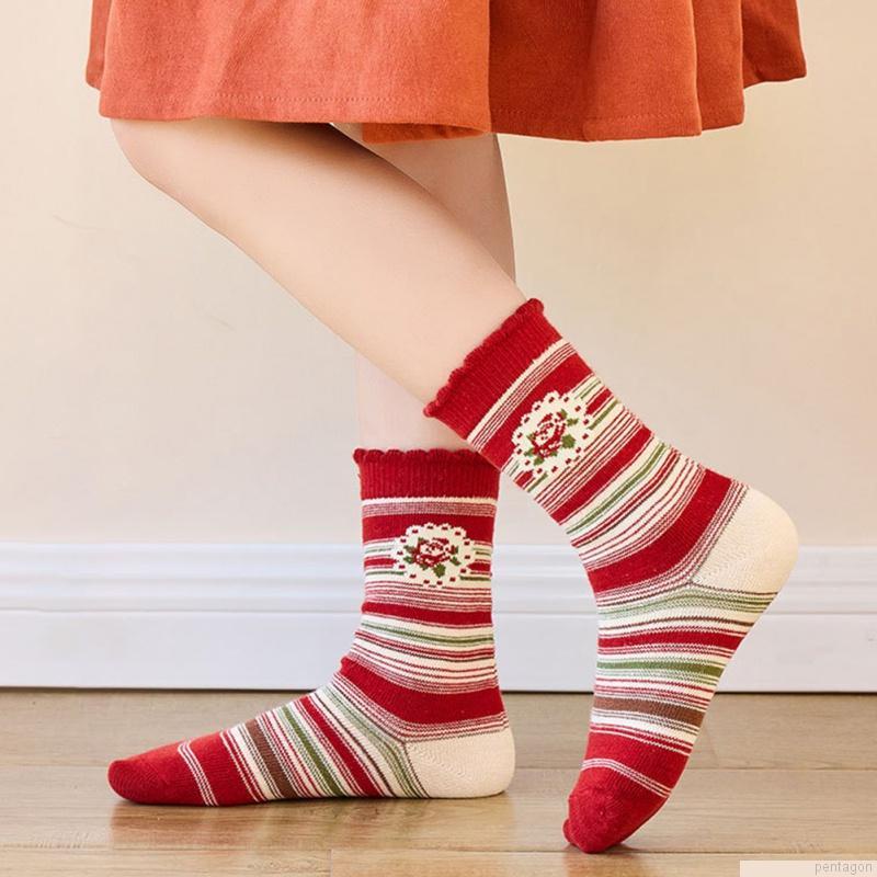 Set 5 đôi vớ cotton họa tiết giáng sinh cho bé từ 1-12 tuổi