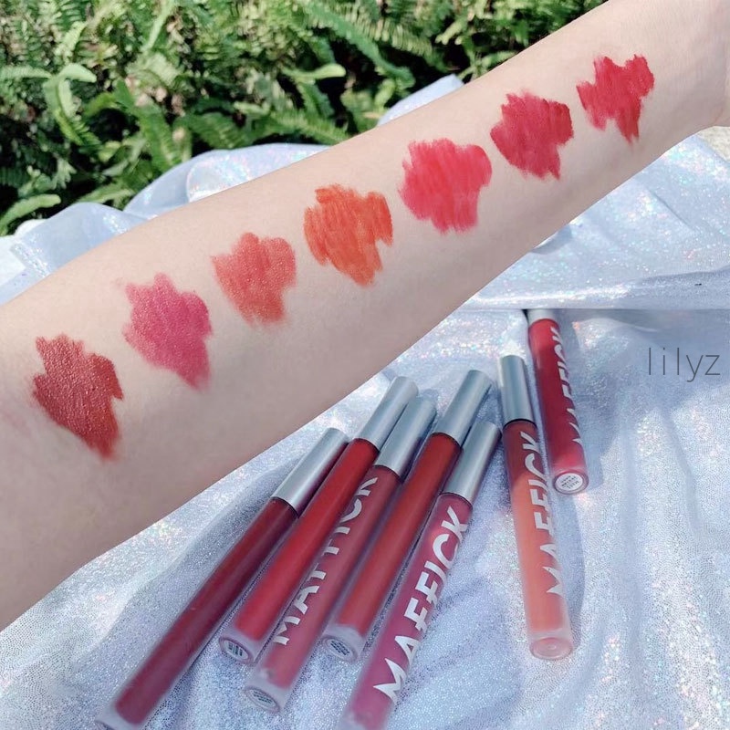 [Ready stock]MAFFICK Matte Velvet Air Lip Glaze Moisturizing Nourish Dating Lasting Makeup Lip Gloss Non-stick Cup Lip Tint