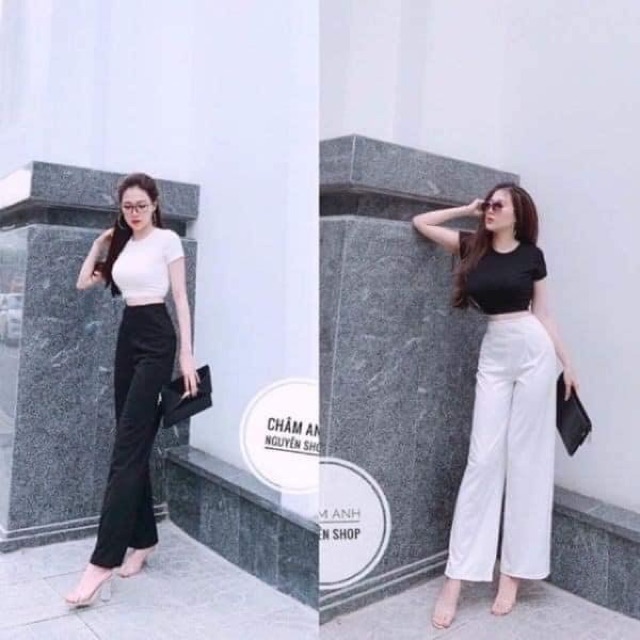 Quần ống rộng nữ quần suông công sở nữ khóa sườn mẫu mới chất đẹp siêu rẻ | BigBuy360 - bigbuy360.vn