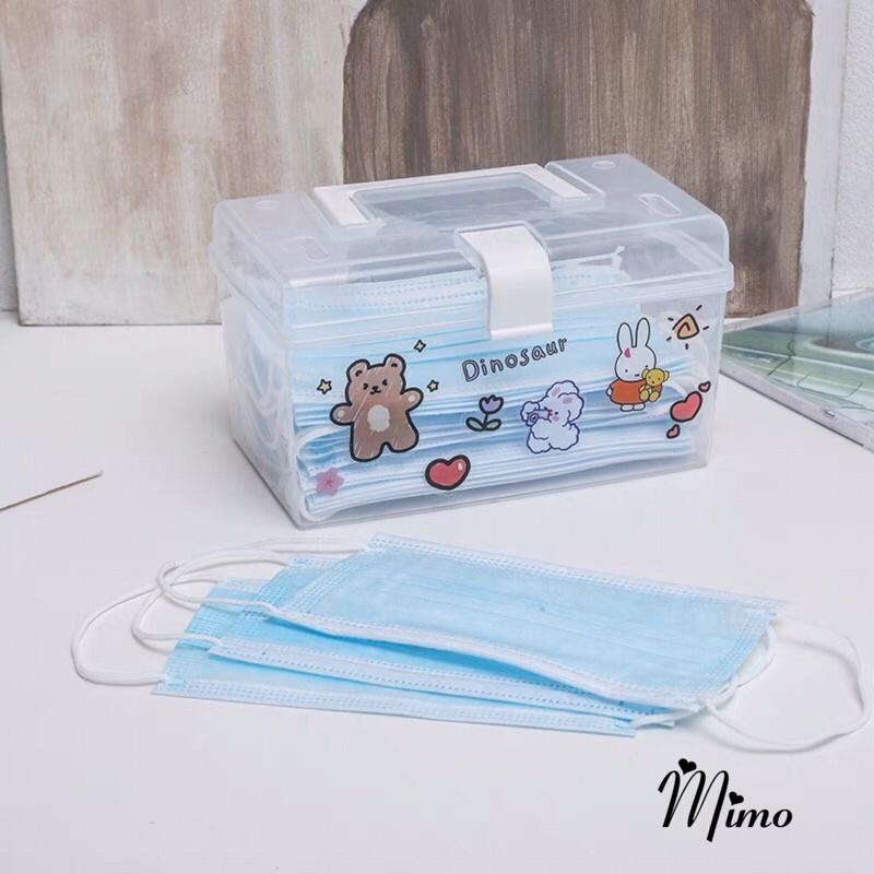 Hộp đựng đồ để bàn trong suốt đa năng có quai xách di động làm hộp đựng mỹ phẩm, văn phòng phẩm, đồ y tế