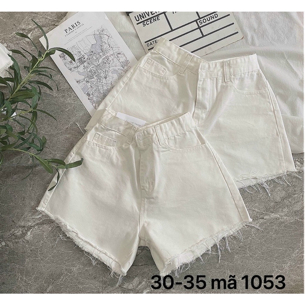 Quần đùi jeans trắng Big size vải VNXK QJ1053