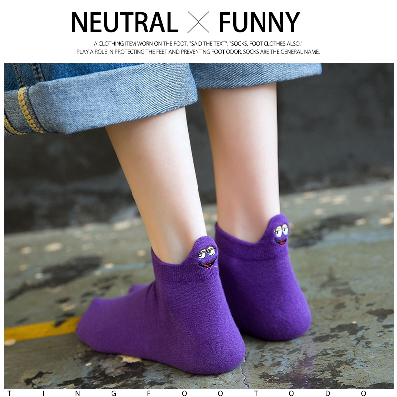 [DS] Đôi Vớ Cotton In Hình Mặt Cười Ngộ Nghĩnh