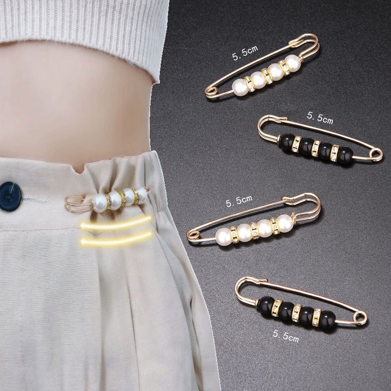 Ghim cài siết chặt lưng quần/chân váy phối  hạt ngọc trai nhân tạo ghim cài áo R57