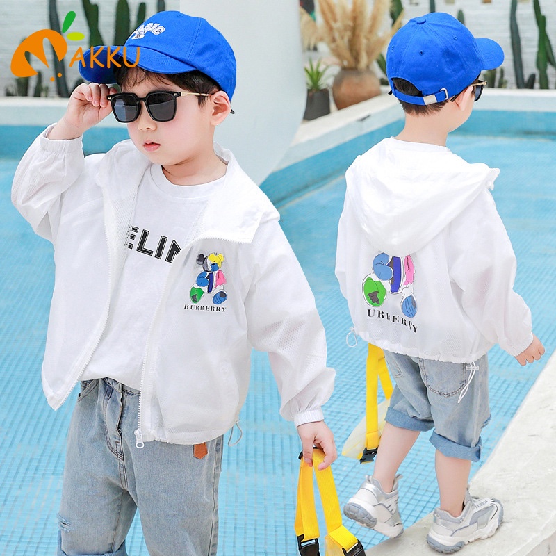 Áo Khoác Chống Nắng Màu Trơn In Hình Chuột Mickey Dễ Thương Cho Bé 4-8 Tuổi