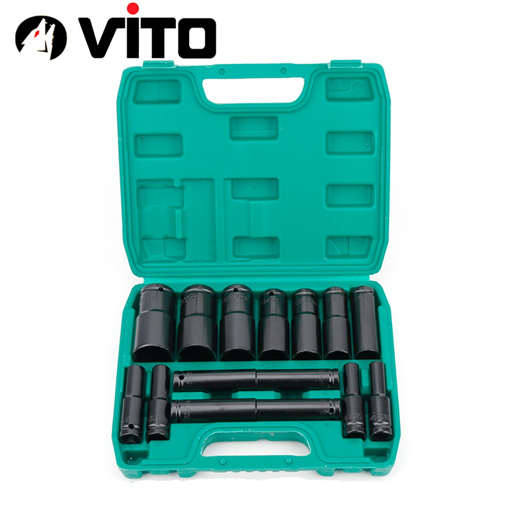 Hộp 15 Đầu Khẩu VITO 1/2 Dài 78mm Vặn Bulong , Đầu Bulong, Đầu Tiếp, Đầu Điếu Mạ Crôm
