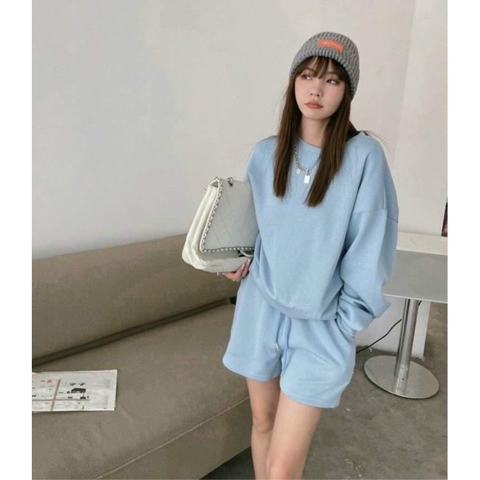 Set bộ nỉ trơn kẹo ngọt đủ màu kèm short