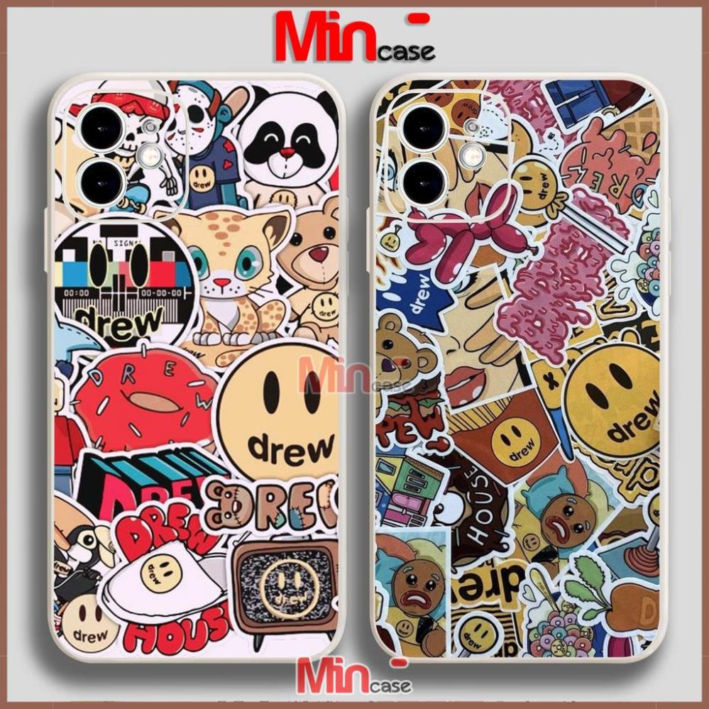 Ốp lưng iPhone Drew cạnh viền vuông silicon mềm dẻo cho iphone 6/6s/7/8/X/XS/XR/11/12/13 Pro Plus Max cute dễ thương đẹp