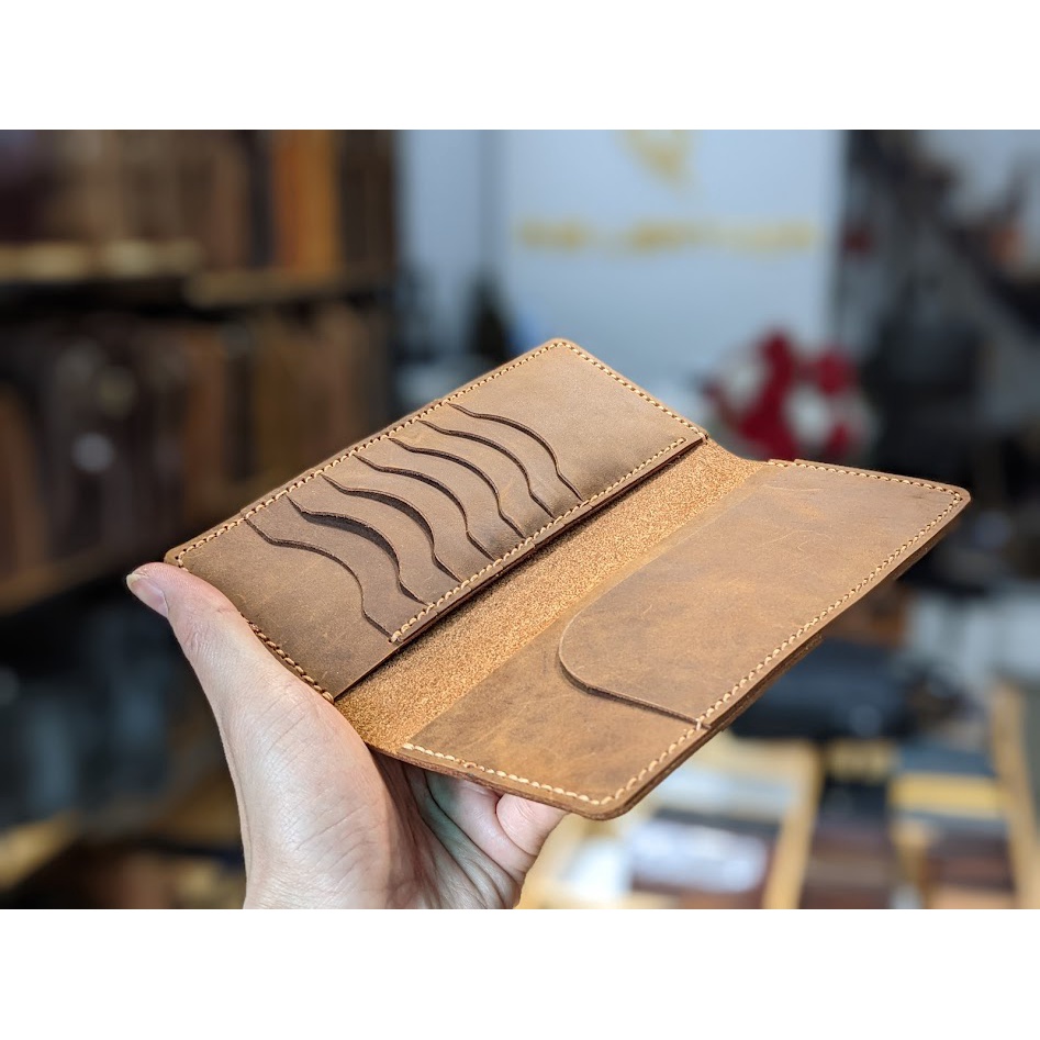 Ví Dài Cầm Tay Da Bò Sáp Cao Cấp - DA THẬT 100% & BẢO HÀNH 2 NĂM