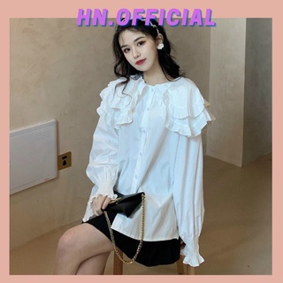 Áo sơ mi cổ bèo tiểu thư tay phồng xinh xắn,áo sơ mi phong cách tiểu thư - bánh bèo