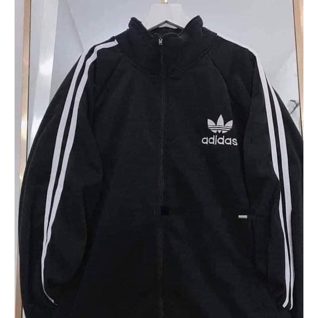 Áo khoác adidas Áo khoác nỉ unisex form rộng_ÁO khoá nỉ Adidas SIÊU HOT viền kẻ