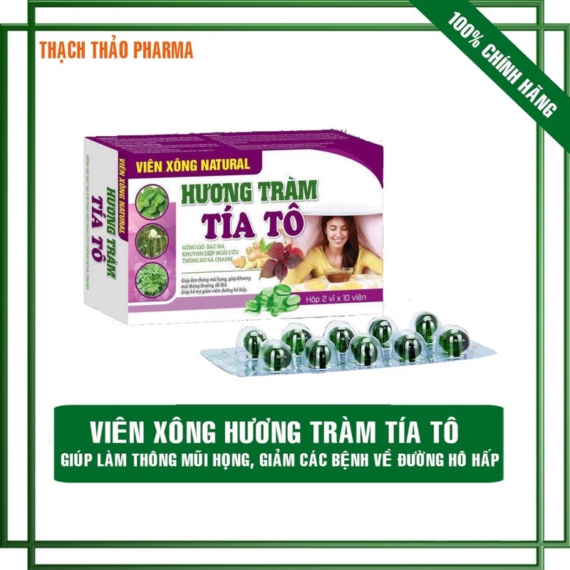 (CHÍNH HÃNG) VIÊN XÔNG HƯƠNG TRÀM TÍA TÔ BẠC HÀ KHUYNH DIỆP 2 Vỉ 20 Viên