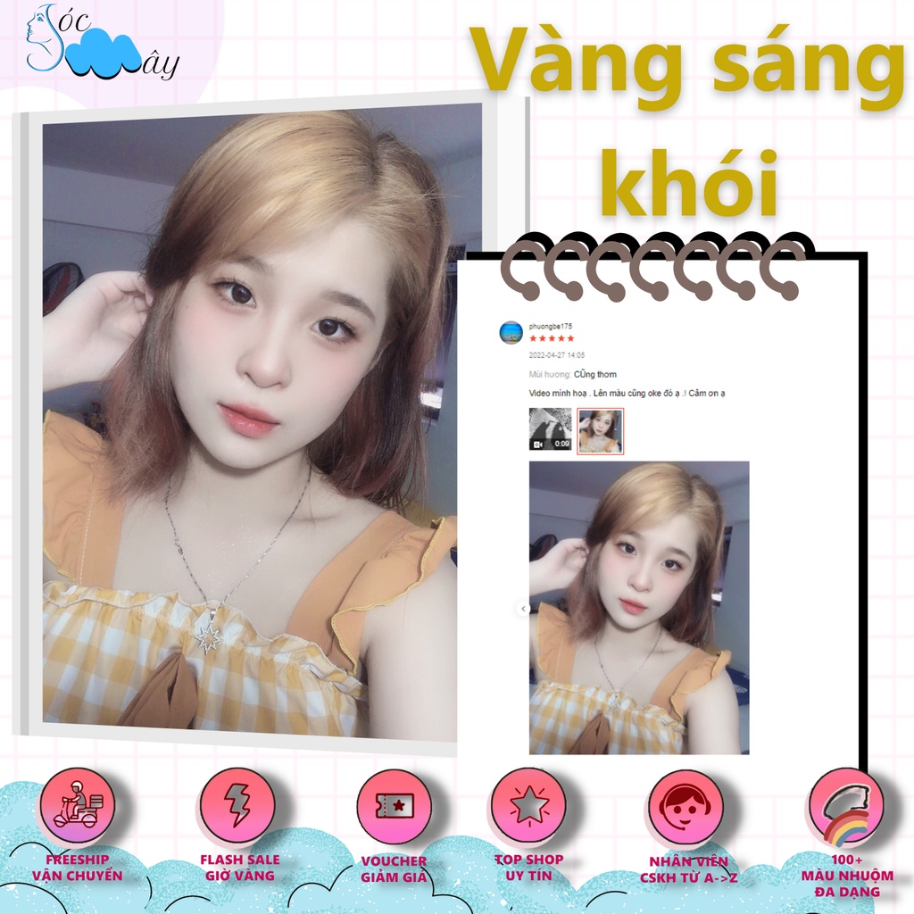 THUỐC NHUỘM TÓC MÀU VÀNG SÁNG KHÓI (TRỌN BỘ)