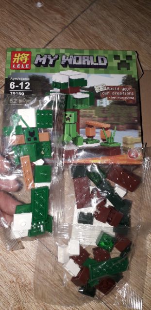 Lắp ráp 1 hộp LegoMineCraft MyWord 79159 có nhiều chi tiết bằng nhựa ABS