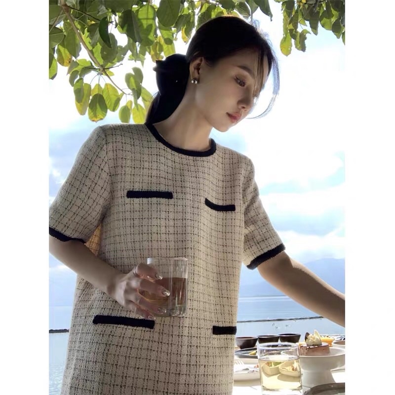 Váy dạng Tweed dáng suông