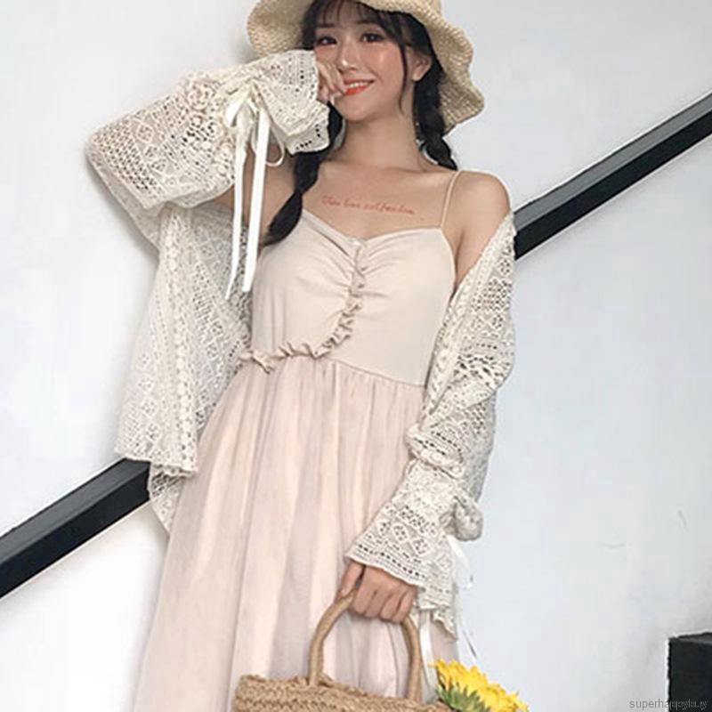 Áo khoác ren dáng dài thanh lịch dành cho nữ | BigBuy360 - bigbuy360.vn