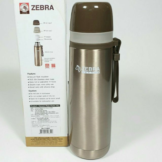 Bình Giữ Nhiệt Inox Zebra Picnic 0,5L( Có Quai Xách)-112651