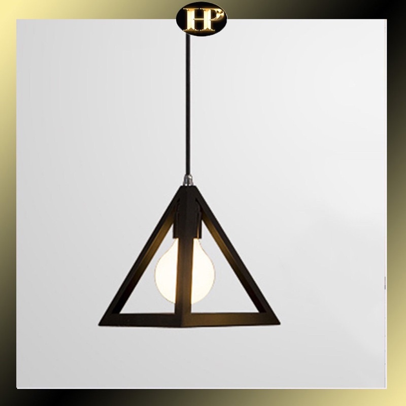 Đèn thả trang trí bàn ăn hình khối vuông tâm giác bầu dục decor nhà hàng cafe…