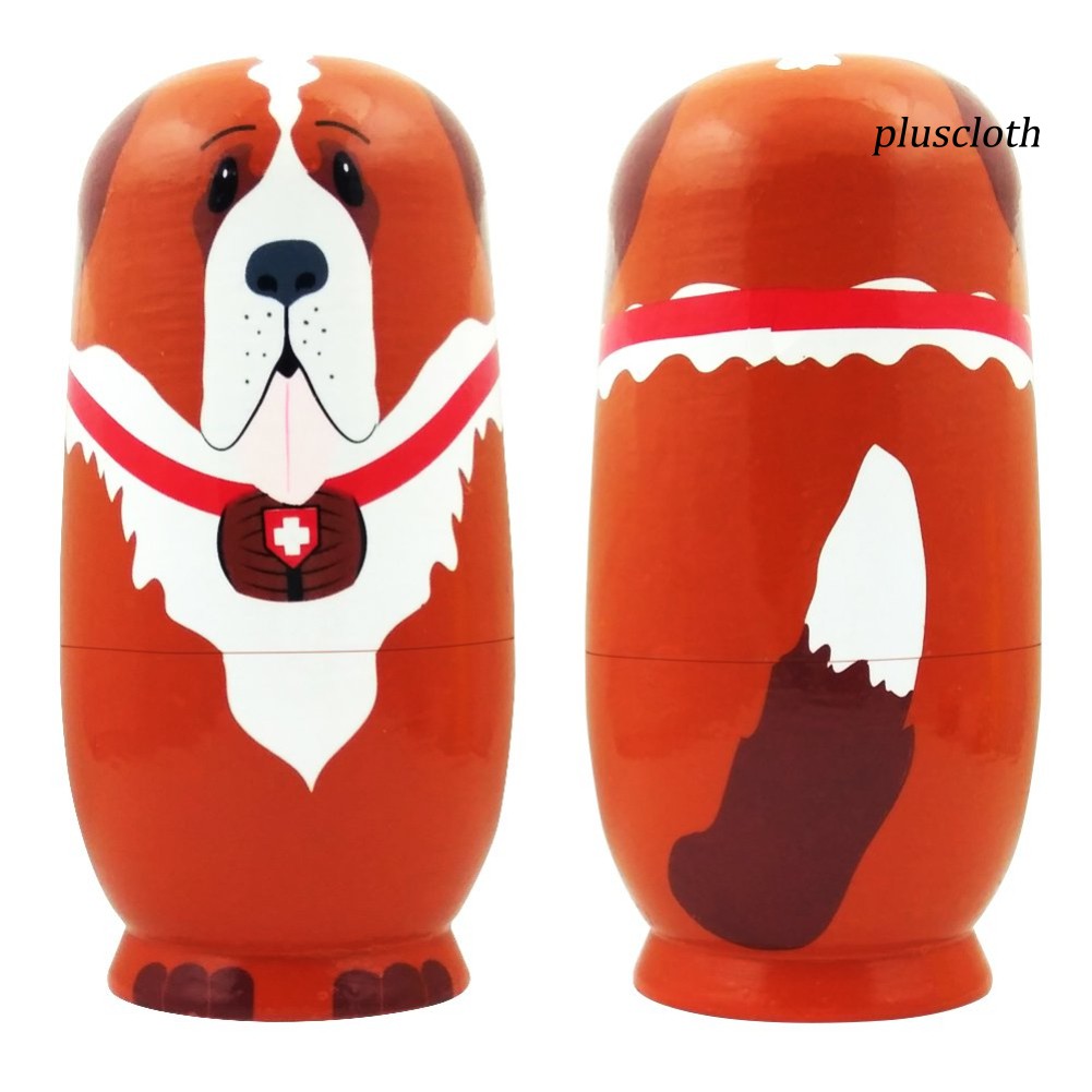 Bộ 5 Búp Bê Nga Matryoshka Bằng Gỗ Hình Chú Chó