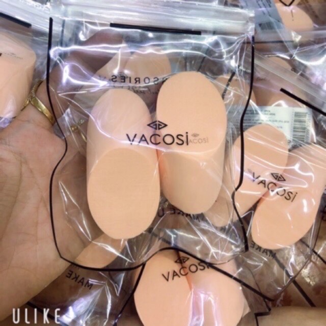 Bông phấn Vacosi xúc xích 2 ông phấn mousse