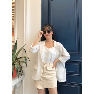 áo blazer nữ dài tay 2 khuy nhiều màu thanh lịch