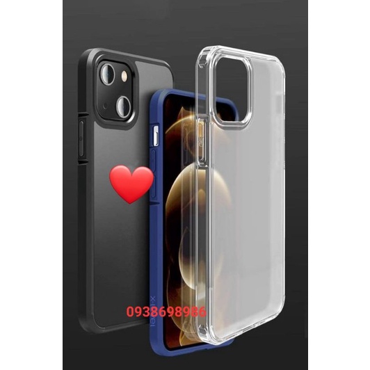Ốp iphone lưng kính nhám chống bám vân tay viền trong cho Iphone 11 pro max , 12 pro max , 13 pro max hãng X - level