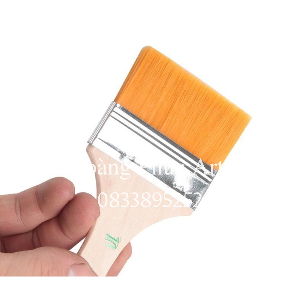 Panh xô CÁN GỖ LÔNG VÀNG tô mảng, Cọ vẽ bản lớn - Chổi vẽ to, Panhxo cho màu nước, acrylic, gouache, sơn dầu