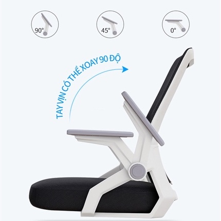 Ghế văn phòng công thái học kèm tựa lưng có thể nâng hạ