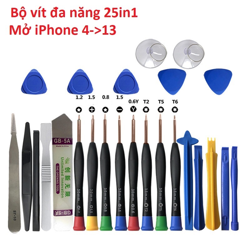 Bộ vít đa năng mở điện thoại, máy tính bảng, đồng hồ 25in1