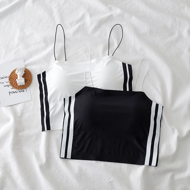 Áo Bra Tập Gym Yoga 2 Dây Phối Sọc Quyến Rũ Có Sẵn Mút Lót | BigBuy360 - bigbuy360.vn