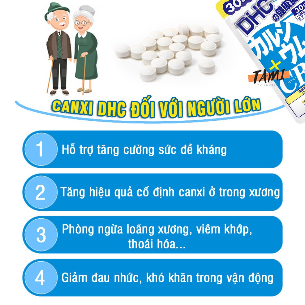 Viên uống bổ sung canxi DHC Nhật Bản Calcium + CBP giúp xương chắc khỏe thực phẩm chức năng gói 30 ngày TM-DHC-CA30