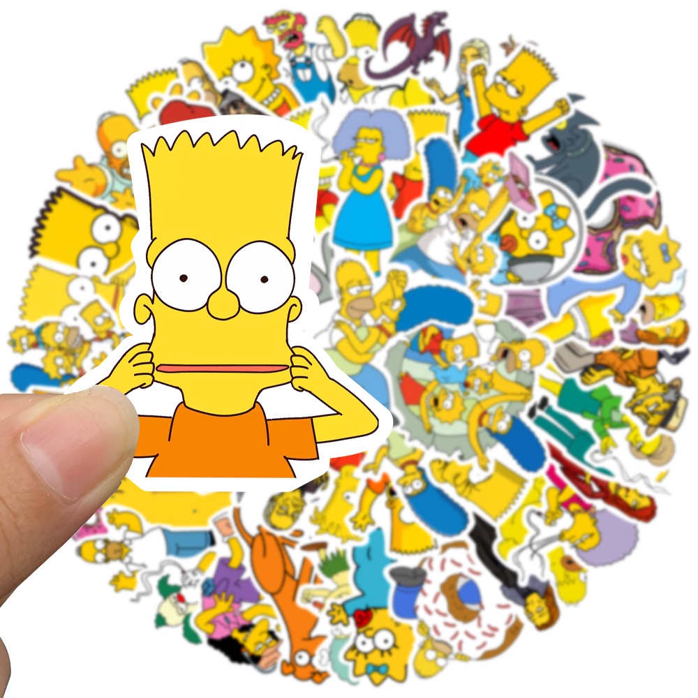 Set 10/50 Sticker Hình Simpson Ngộ Nghĩnh Dán Trang Trí