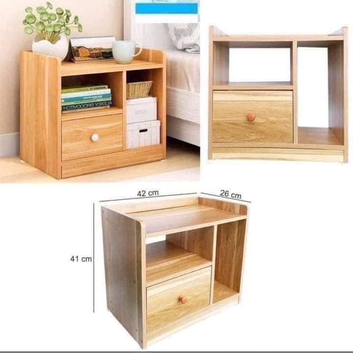 TỦ ĐỂ ĐẦU GIƯỜNG BẰNG GỖ 3 NGĂN 40 X 25 X 40CM MẪU ĐẸP - NHIỀU HỘC NHIỀU NGĂN