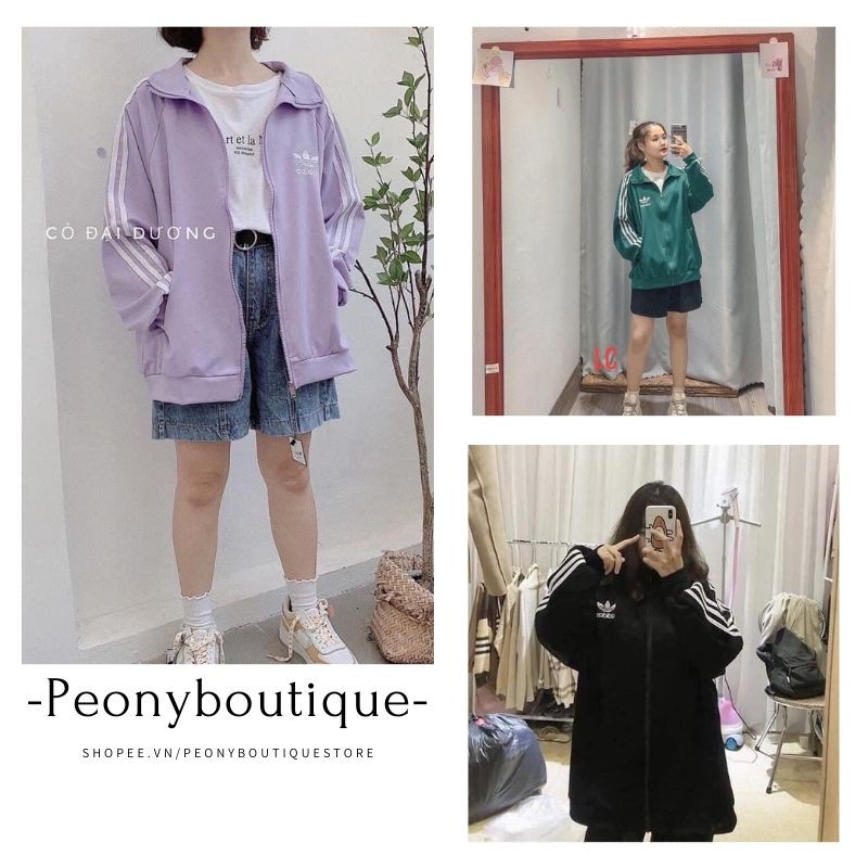 Áo Khoác Thể Thao 3 Sọc Nữ 🌺 Jacket thể thao nỉ bông màu ĐEN | TRẮNG | ĐỎ | XANH | TÍM Ulzzang 🌺