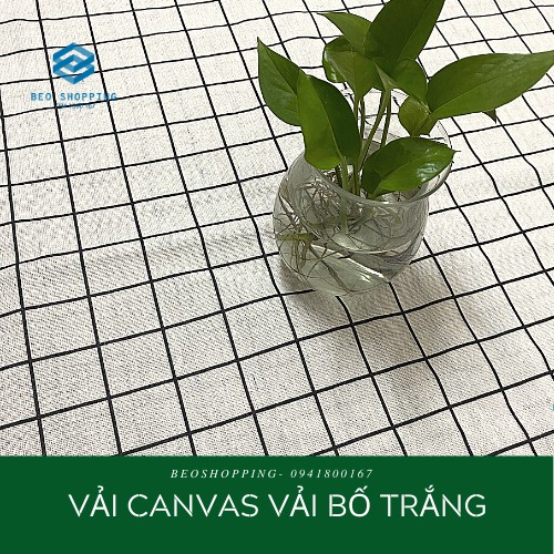 VẢI CANVAS / VẢI BỐ SỌC ĐEN TRẮNG TRANG TRÍ CHỤP HÌNH, TRẢI BÀN, TRANG TRÍ VINTAGE