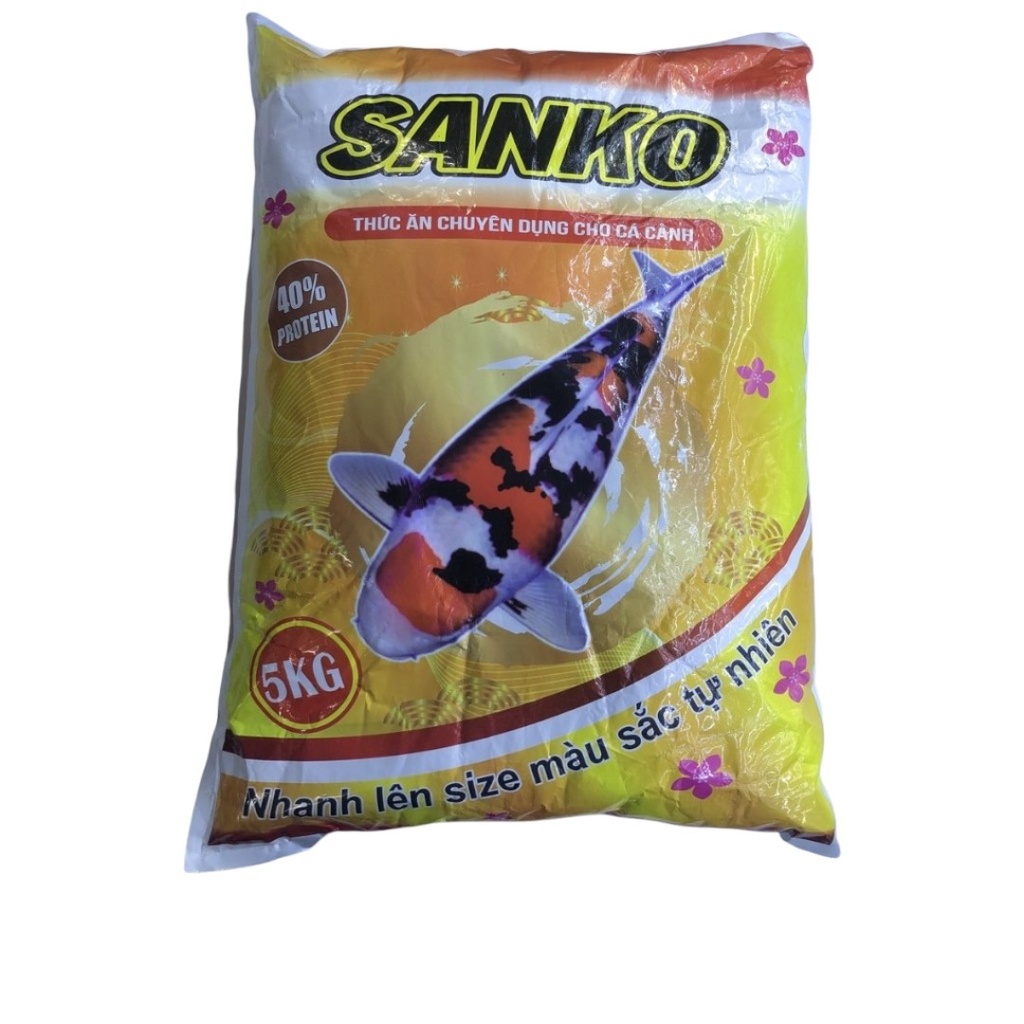 Cám cá cảnh cao cấp Sanko 40% protein gói 2kg giàu dinh dưỡng giúp tăng trọng cho cá koi (Hàng chính hãng)