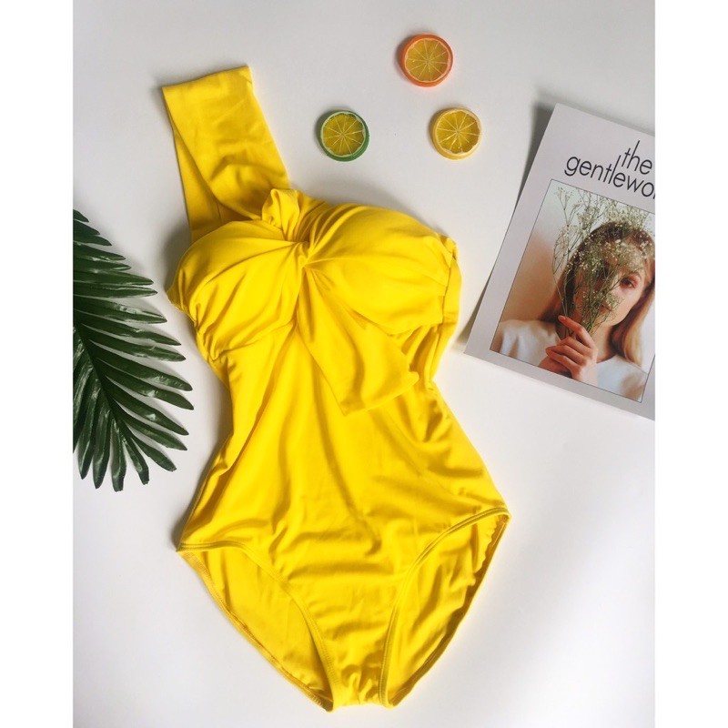 Bikini 1 mảnh lệch vai xoắn ngực nhiều màu