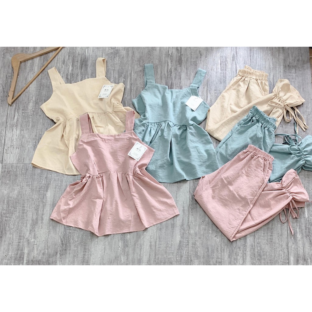 (ẢNH THẬT) BỘ ĐŨI  ÁO 2 DÂY NƠ SAU LƯNG QUẦN DÀI CỰC SANG CHẢNH - HÀNG QUẢNG CHÂU MỚI VỀ- GIÁ CỰC SỐC | BigBuy360 - bigbuy360.vn