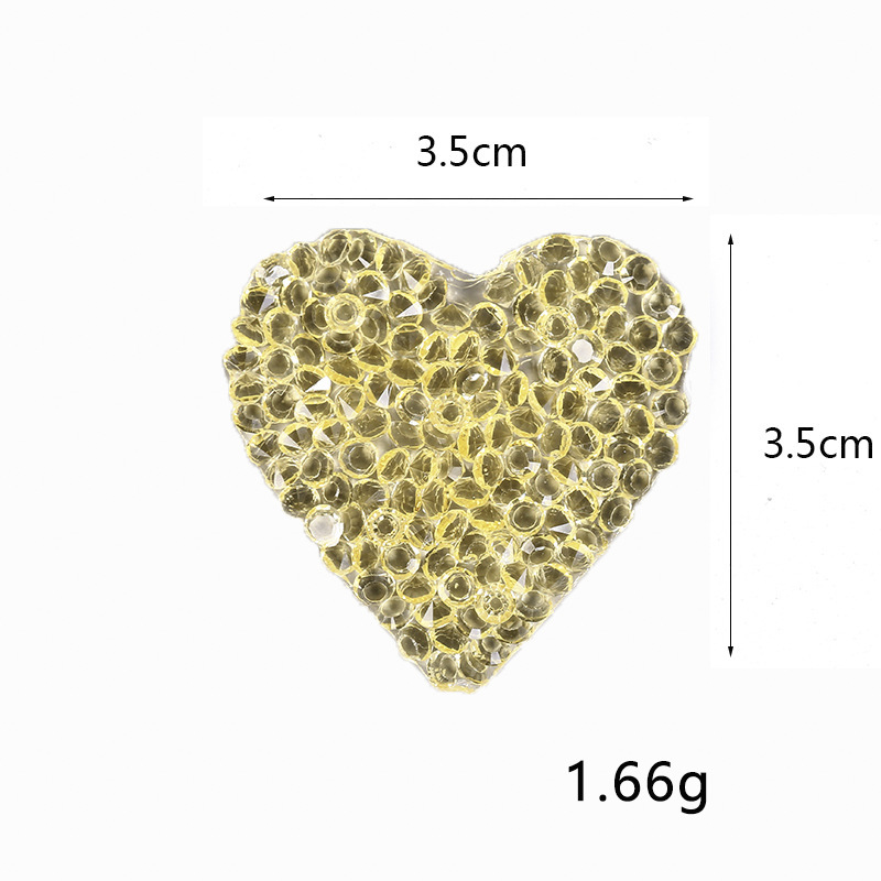 Miếng dán trang trí áo hình trái tim đính đá thời trang