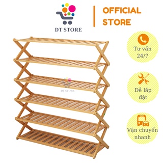Kệ giày gấp gọn thông minh bằng gỗ tre sử dụng luôn không cần lắp đặt