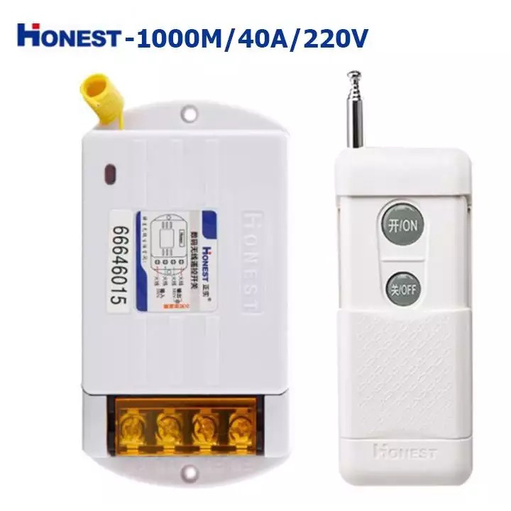 Công tắc điều khiển từ xa Honest HT-6220KGD 1000m công suất lớn 40A