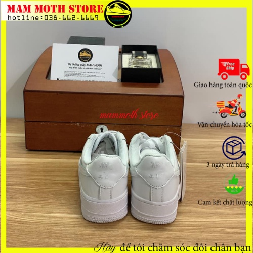 Giày thể thao sneakert full trắng bản trung hàng 11 cao cấp full size nam nữ SHOP MAMMOTH