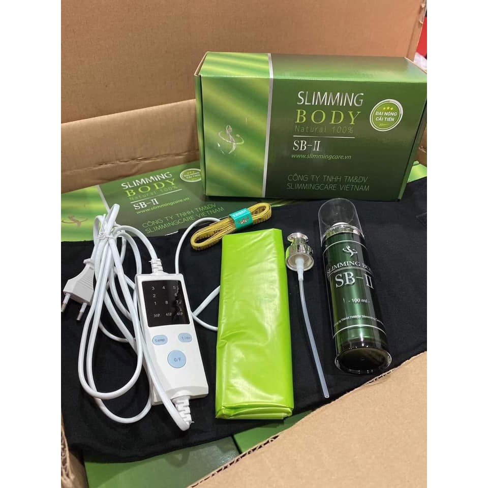 Đai Điện Nịt Bụng Giảm Mỡ Ủ Nóng Slimming Body Sb2 Full Bộ Kèm Tinh Dầu Giảm Mỡ Bụng Đánh Bay Mỡ