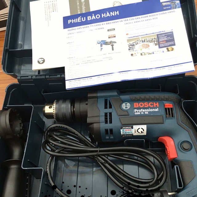 Máy khoan bosch GSB 16RE 750W bh 6 tháng công ty