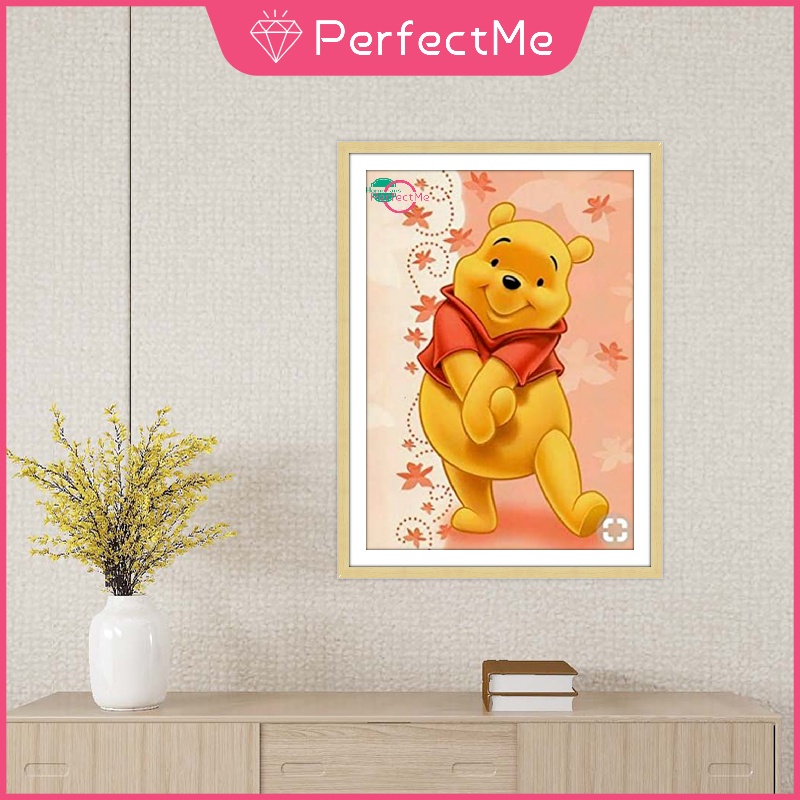 Bộ tranh đính đá 5D tự làm hình Winnie the Pooh kích thước 30x40cm độc đáo