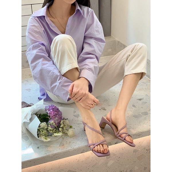 Xăng đan cao gót đan dây