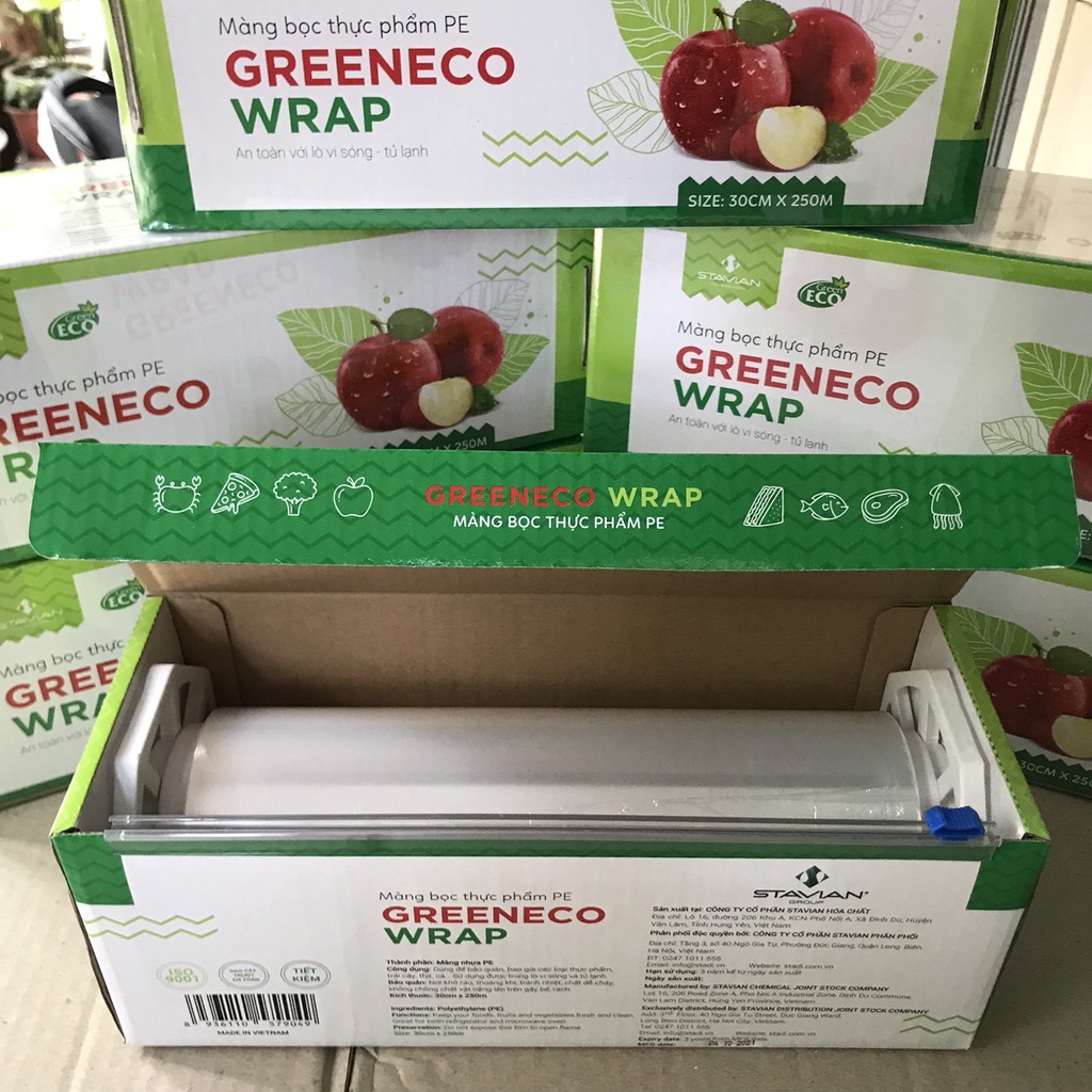 Màng bọc thực phẩm Green Eco loại to 30Cm*250M - hàng Việt Nam chất lượng cao