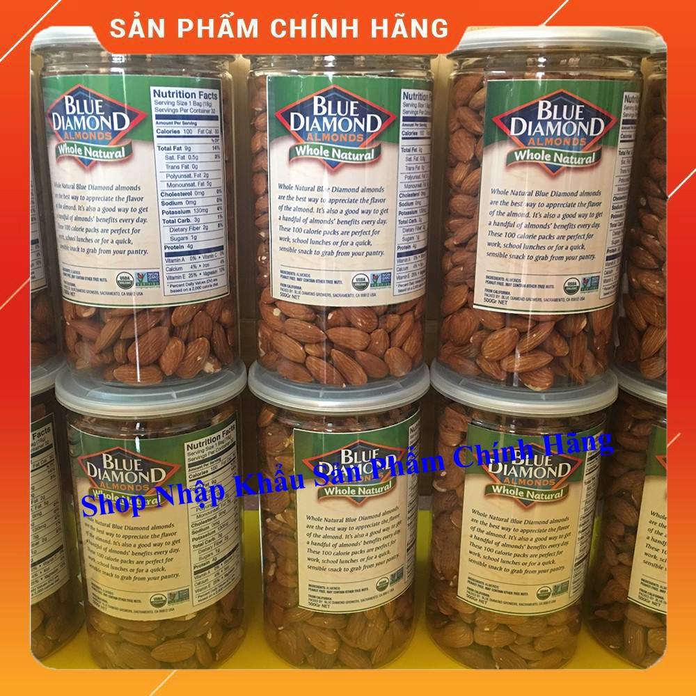 Hạt Hạnh Nhân Hữu Cơ Mỹ Blue Diamond 500 gram