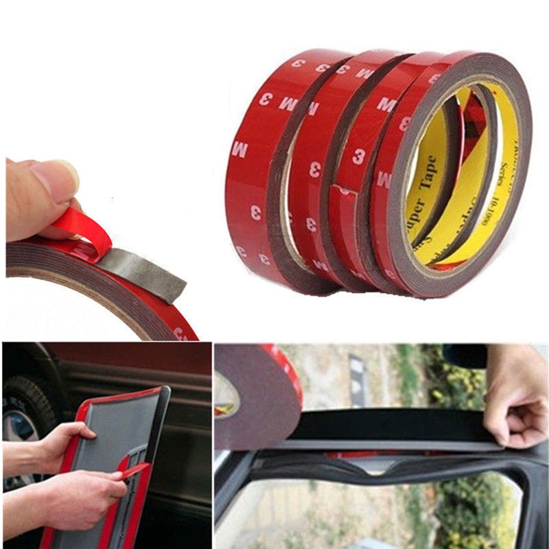 Băng keo hai mặt màu xám siêu dính dán màn hình LCD điện thoại/cửa sổ xe hơi kích cỡ 8/15/20mm dài 3m